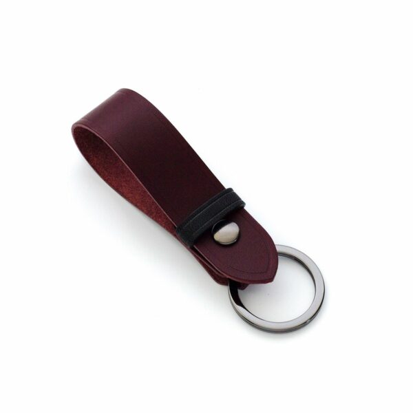 鑰匙RING-BUTTERO-酒紅2 提供英文燙金烙印與皮革刻字服務 古典工藝 - Official Site