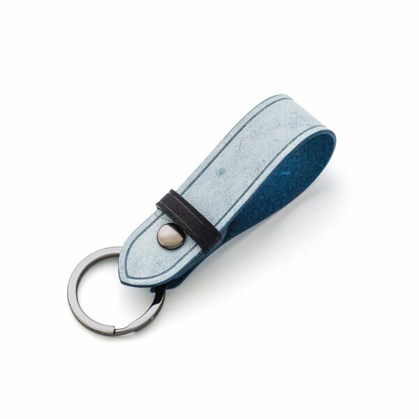 鑰匙RING-WAX-牛仔藍 提供英文燙金烙印與皮革刻字服務 古典工藝 - Official Site